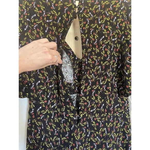 Free People Meet Virginia V-Neck Printed Romper Black Combo Size M Boho Chic - Picture 12 of 12